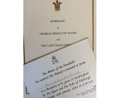 Collection of Royal Family ephemera, to include: Invitation, Order of Service, and Ceremonial for the Marriage of Charles Pri