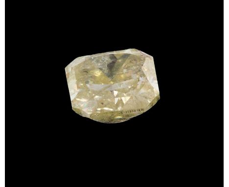 A loose fancy light yellow natural diamond, square modified cut, approx weight 0.33 ct - in sealed GIA blister pack, accompan