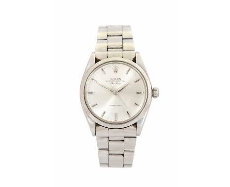 Rolex, a 1960's gentleman's Rolex Oyster Perpetual Air King stainless steel wristwatch, 3cm circular silvered dial with baton