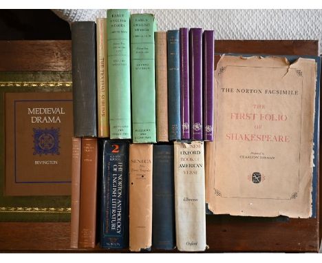 The Norton Facsimile of the First Folio of Shakespeare, New York 1968, to/w various other volumes on drama and poetry