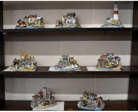 Eight Danbury Mint 'RNLI Collection' ceramic ornaments by Jane Hart, seven c/w certificate of authenticity and boxes&nbsp;