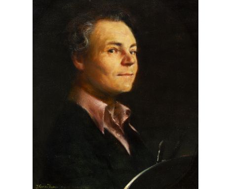 Thomas Ryan PPRHA (1929-2021)Self PortraitOil on board, 39 x 34.5cmSigned, also signed and inscribed verso 'Self Portrait 598