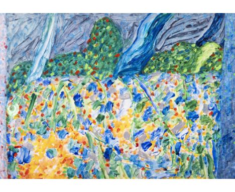 William Crozier HRHA (1930 - 2011) Luxurious Garden  Gouache on paper, 58 x 82cm (23 x 32½") SignedProvenance: With The Scott