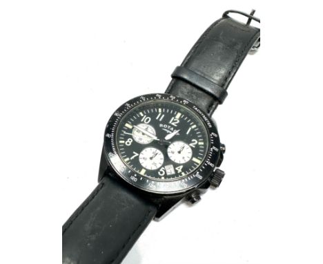 Rotary chronograph quartz gents wristwatch the watch is ticking 