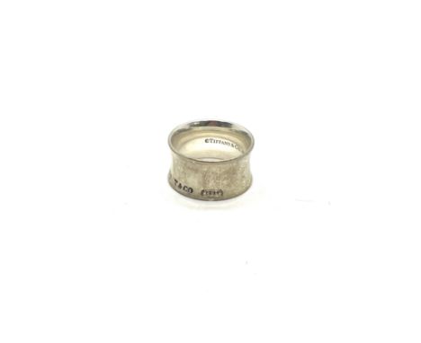 Silver concave band ring by designer Tiffany &amp; Co (8g) 