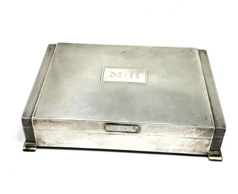 Large silver cigarette box measures approx 16cm by 11cm 