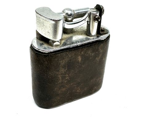 Vintage leather bound lift arm cigarette lighter 