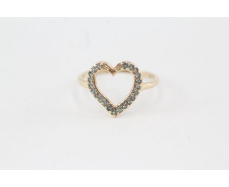 10ct gold chrysoberyl heart ring (1.7g) 