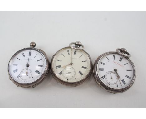 Job Lot Mens Vintage 925 Purity Silver Pocket Watch Key-Wind Untested 