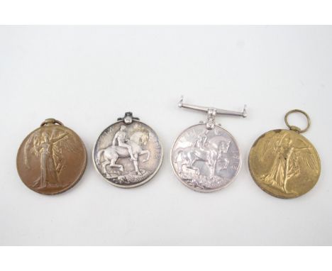 WW1 Medals x 4 Named Victory 27097 Pte F.V Fossey Wilts R &amp; 29183 Pte W.E S 