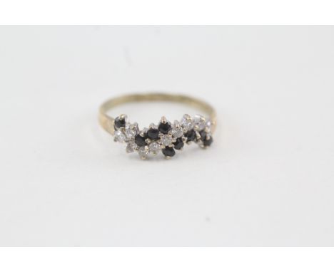 9ct gold sapphire &amp; cubic zirconia ring (1.3g) 