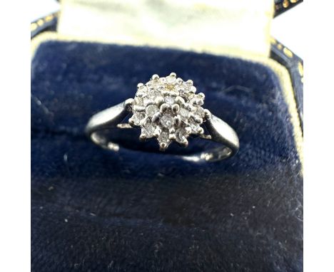 9ct white gold diamond ring weight 1.4g 