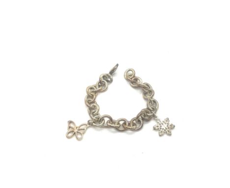 Silver charm bracelet with charms by designer Tiffany &amp; Co (31g) 