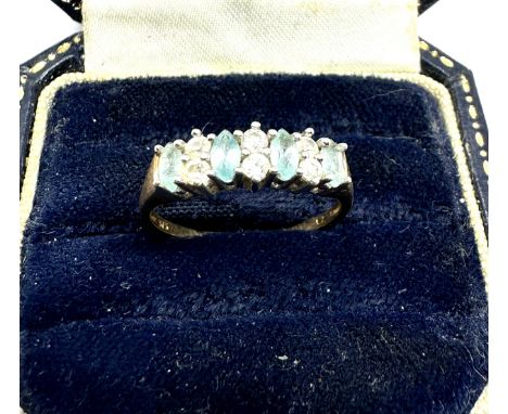 9ct gold topaz &amp; white gemstone ring weight 2g 