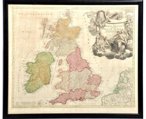 An antique map of the British Isles.  Homann (Johann Baptist), Magna Britannia Complectens Angliae Scotiae et Hiberniae, publ