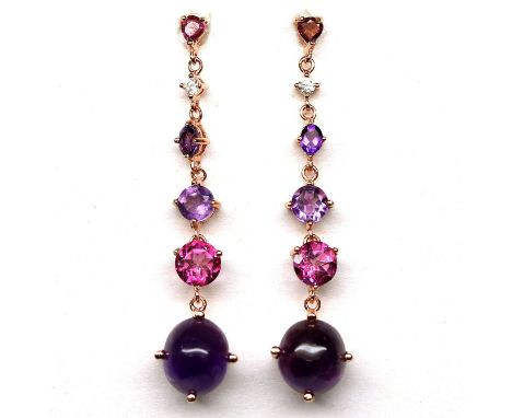 585 Gold Filled Gold Ohrringe mit Opal und grünem Amethyst 585 Gold Filled Gold Ohrringe mit Opal und grünem Amethyst