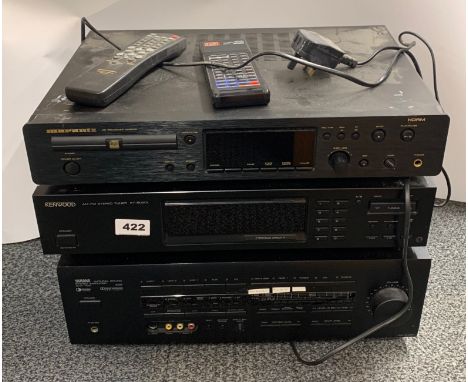 A Yamaha tuner Kenwood stereo tuner and a  Maranz cd recorder