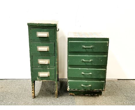 Two vintage painted cabinets, tallest 69cm.