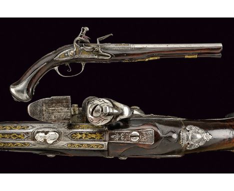 A flintlock pistol by C. Nicolino dating: first quarter of the 18th Century provenance: North Italy Smooth, two-stage, 15 mm 