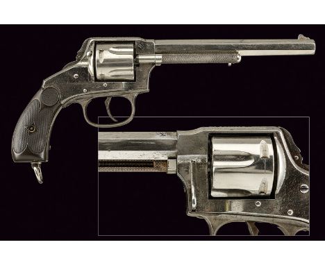 A Hopkins & Allen XL-5 Double Action revolver dating: 1875-1890 provenance: USA Octagonal, cal. 38 barrel with foresight; gro