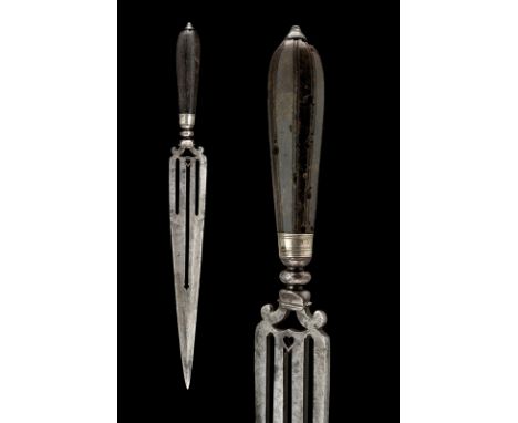 A dagger dating: first quarter of the 19th Century provenance: Southern Italy Straight, double-edged blade, featuring a long,