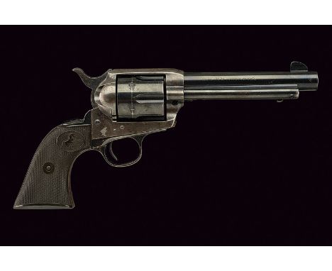 Colt Model 1873 dating: 1875-1890 provenance: USA Round, rifled barrel, with address and foresight; grooved, six-shot cylinde