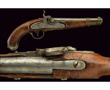 A 1851 model cavalry pistol dating: third quarter of the 19th Century provenance: Austria Smooth, round, 16.9 mm cal. barrel;