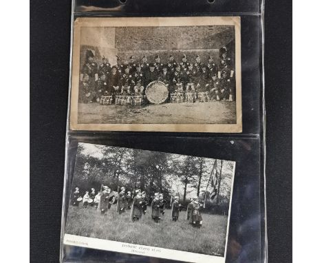 POST CARDS - 2 OLD IRISH PIPE BANDS