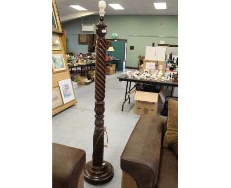 Mahogany electric standard lamp base