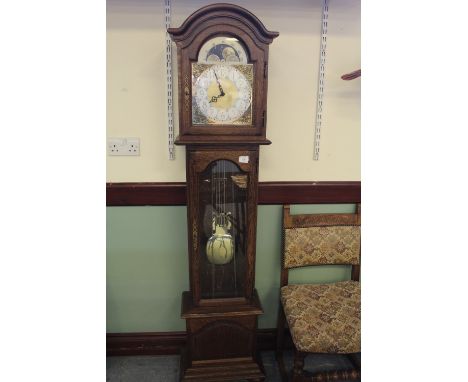 Modern oak longcase clock