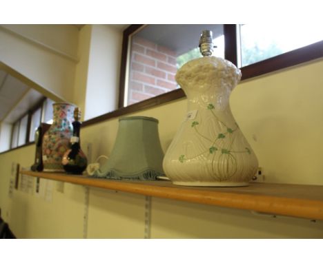 Belleek electric table lamp with shade