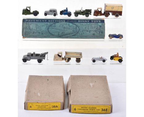 Dinky including (pre-war) 33r GWR Mechanical Horse and Trailer van, brown and cream with 2742 GWR to mechanical horse and GWR