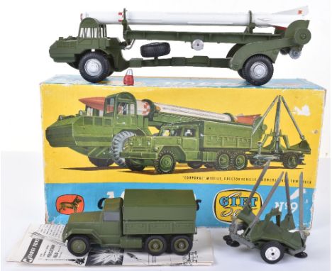 Corgi Major Toys Gift Set No 9 Corporal Missile Erector Vehicle, Launcher and International 6x6 Army Truck, models are in ver