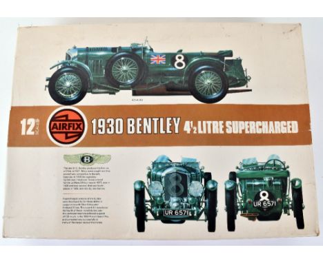 Airfix 1930 Bentley 4 ½ Litre Supercharged 1/12 Scale Model Kit, in excellent unmade condition, few pieces detached from spru