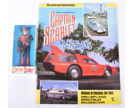 Scarce Boxed Original Pedigree Product Captain Scarlet Figure, 12cm, complete in mint condition, original shrunk wrapped box 