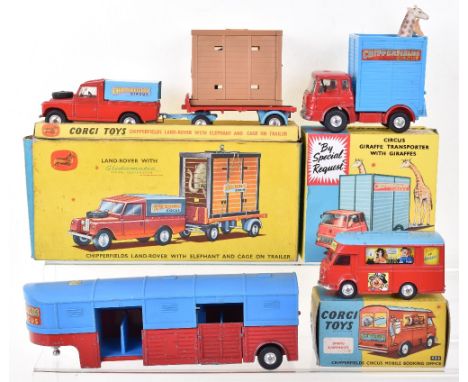 Corgi Toys Chipperfields Circus Models, 426 Chipperfields Circus Mobile Booking Office, red body, light blue roof, scarce sha