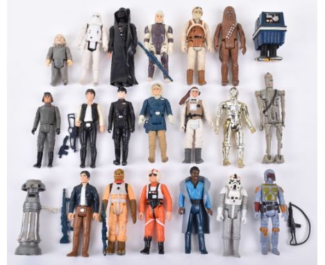 Twenty Loose 1st /2nd &amp; 3rd Wave Vintage Star Wars Figures, Chewbacca with bowcaster, Darth Vader, standard lightsabre (m