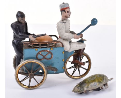 Scarce Lehmann (Germany) Tinplate Clockwork Baker &amp; Chimney Sweep, EPL 450 circa 1900, lithographed tin, baker in white, 