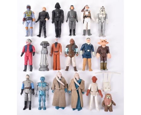 Selection of Vintage Star Wars Figures, some complete with partial accessories, etc. Including Bib Fortuna, Luke Skywalker Je