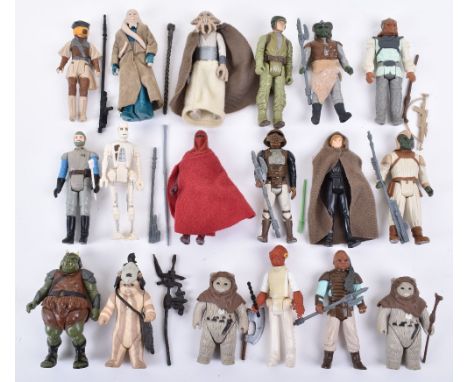 Eighteen Loose 1980’s 1st /2nd &amp; 3rd Wave Vintage Star Wars Figures, Admiral Ackbar, Lando Calrissian Skiff guard, Bib Fo