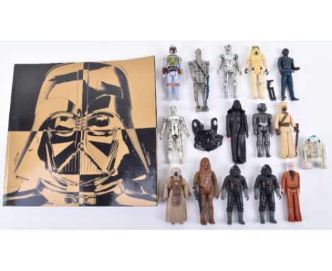 Fifteen Loose 1st /2nd &amp; 3rd Wave Vintage Star Wars Figures, Chewbacca with bowcaster ,Darth Vader, standard lightsabre (