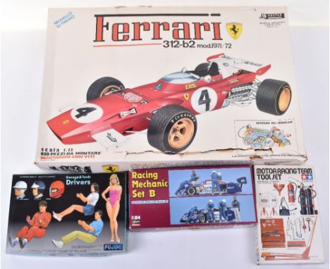 Protar (Italy) Ferrari 312-b2 1971-72 Formula 1 Racing Car, plastic contruction kit, 1:12 scale, plus Fujimi Garage tools &am