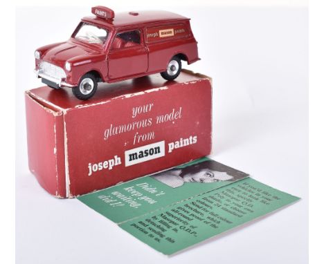 Dinky Toys 274 Scarce Promotional Mini Van Joseph Mason Paints, maroon body, red interior, spun wheels, in mint original cond