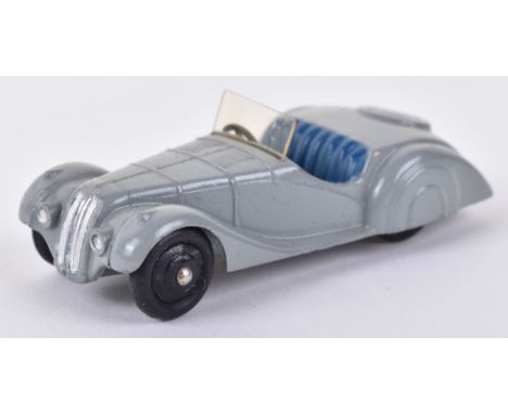 Dinky Toys 38a Frazer Nash, grey body, blue interior, black rigid wheel hubs, with original windscreen, in near mint unboxed 