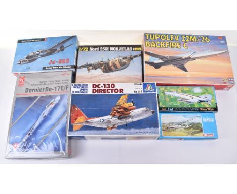 Quantity Of Plastic Aircraft Construction Kits, including:  Hobby Craft Ju 88S, Dornier Do-17E/F, Minicraft Model Kits B17C F