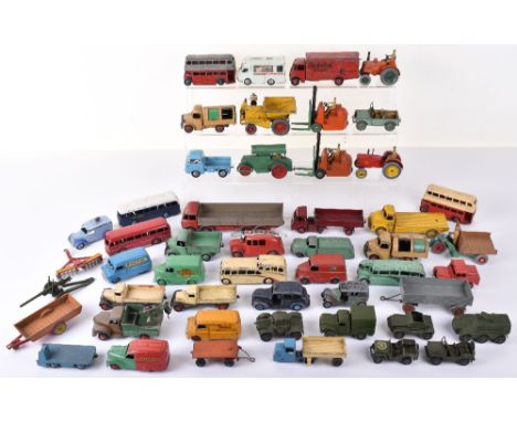 A Quantity of Play-worn Dinky Toys Commercial Models, including: 2 x 25a Wagons, 25g trailer, 33w Mechanical horse, 501 Foden