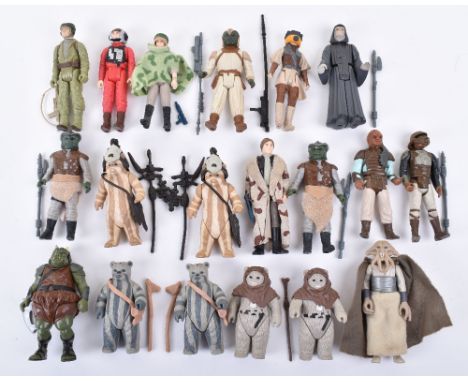 Nineteen Loose 1980’s 1st /2nd &amp; 3rd Wave Vintage Star Wars Figures, Lando Calrissian Skiff guard, 2 x Chief Chirpa,  Gam