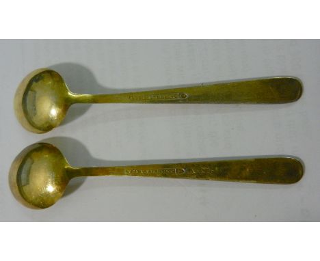 A set of 10 David Anderson Norwegian silver gilt and enamel coffee spoons, the spoons with enamelled handles in yellow, white
