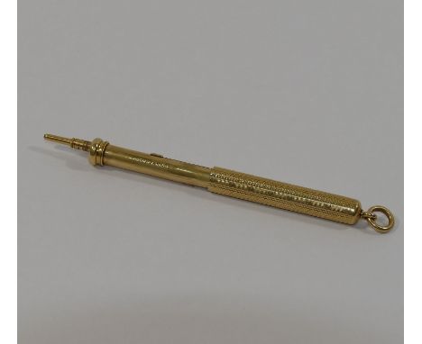 A Sampson Mordan and Co. combination propelling pen and pencil, marked 'S. Mordan and Co.', the unmarked yellow metal case wi