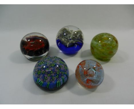A small Caithness Glass paperweight, 'Mooncrystal', with etched number to base, 5cm diameter, another Caithness Glass paperwe